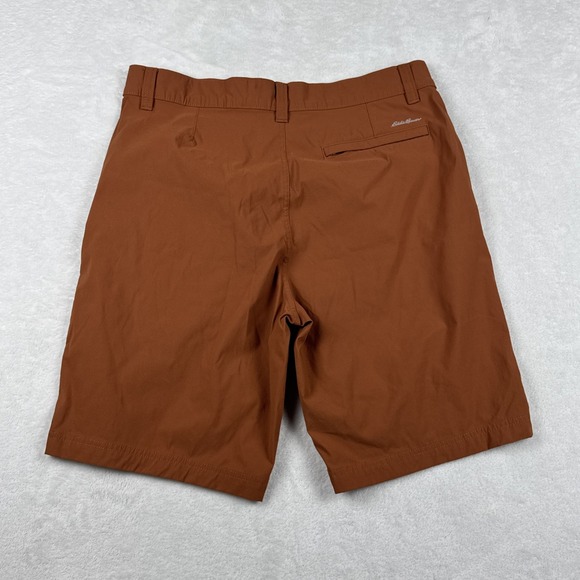 Eddie Bauer Shorts Mens 34 Red Burgundy Chino Hiking‎ Camp Stretch Outdoors 9" - Picture 2 of 10